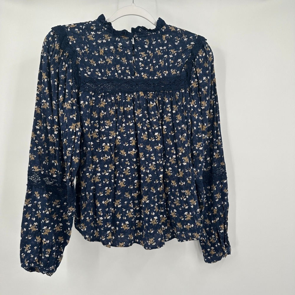 Womens Cottagecore Floral Top SIze M Boho Prairie Romantic Feminine Shabby Chic - Picture 2 of 6